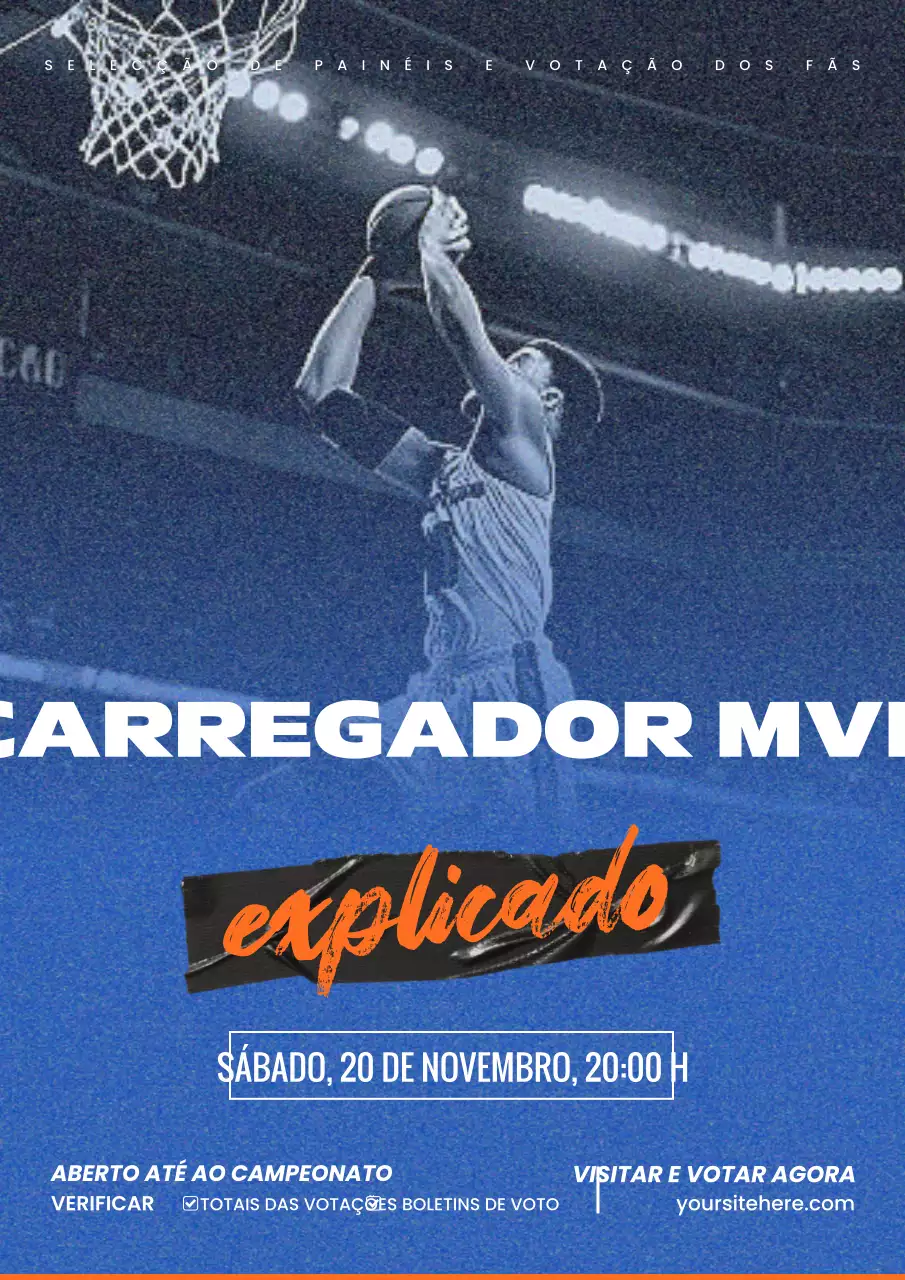 anúncio do basquetebol moderno azul