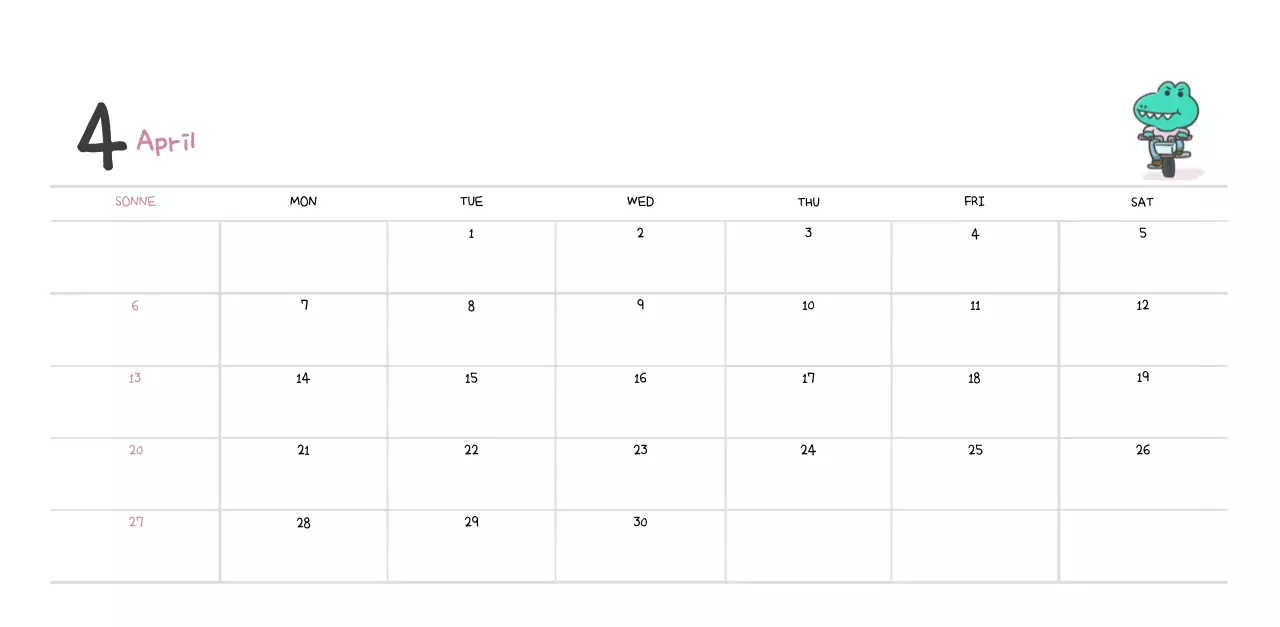 Ein Kalender mit einem niedlichen Ago-Illustrationskonzept