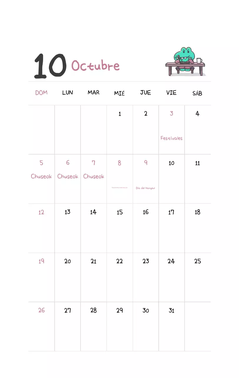 Un calendario con un bonito concepto de ilustración de Ago