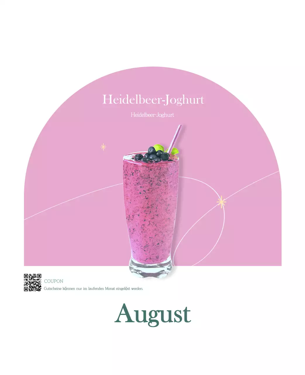 Ein moderner Café-Kalender mit Empfehlungen für das Getränk des Monats