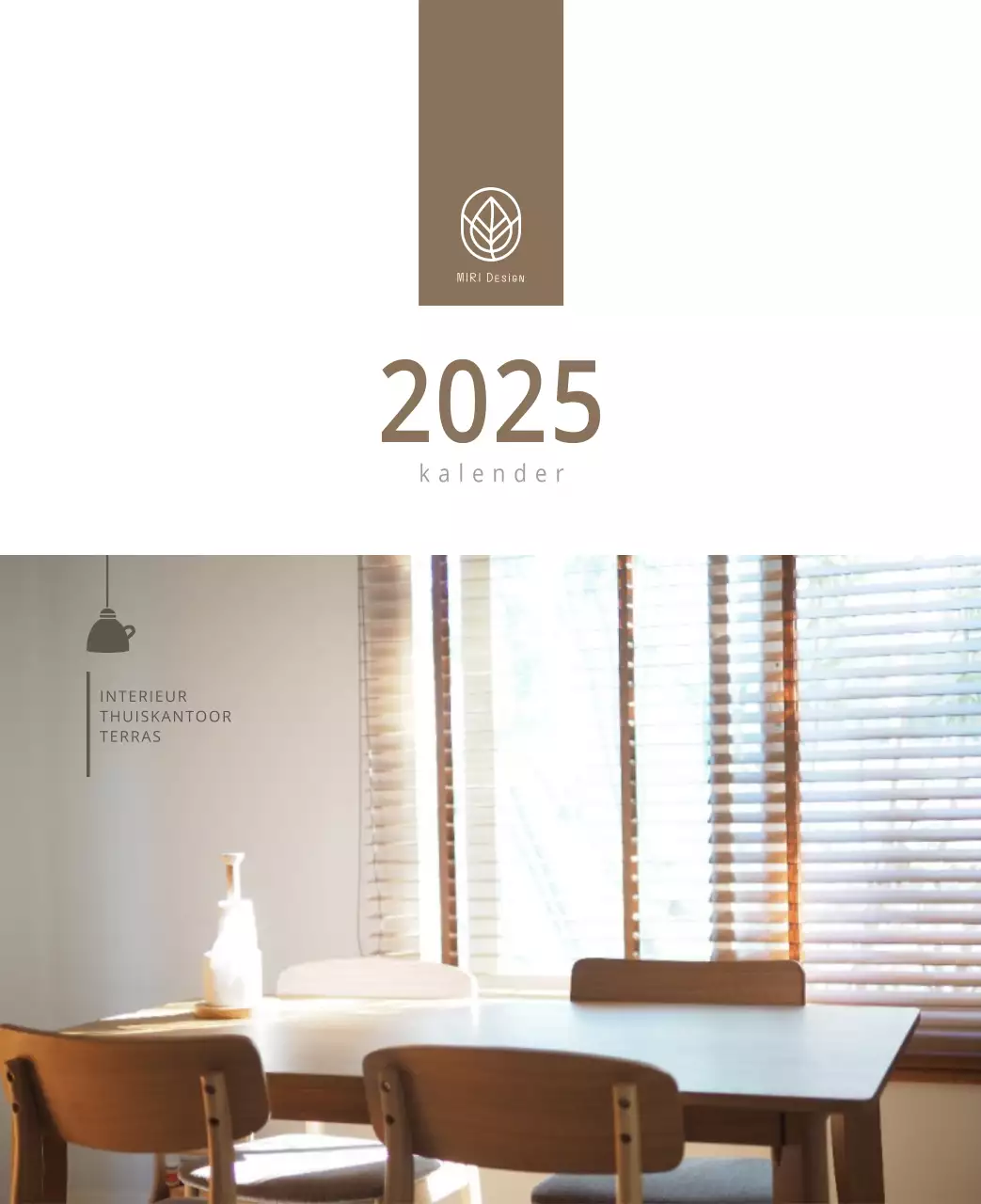 Beige minimalistische interieurkalender