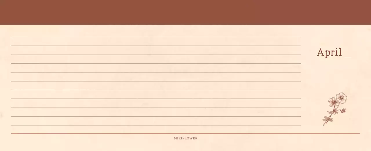 A sentimental florist concept calendar in light brown and brown wax paper