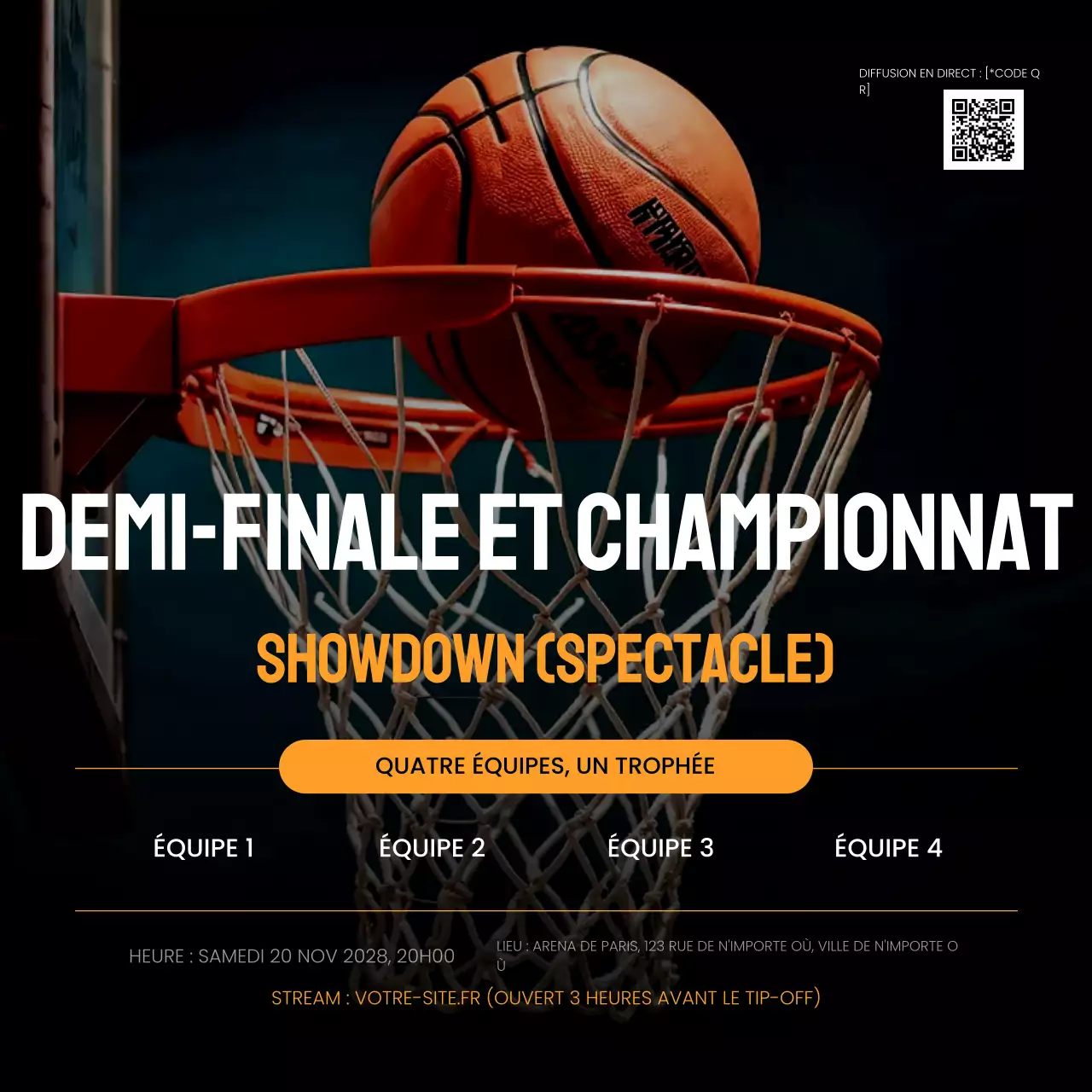 basket-ball moderne orange