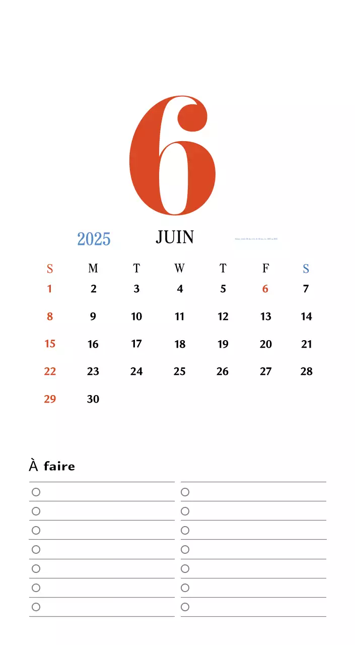 Calendrier de mémoire rétro en rouge
