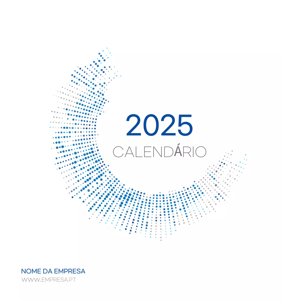 Anúncio de calendário empresarial minimalista azul