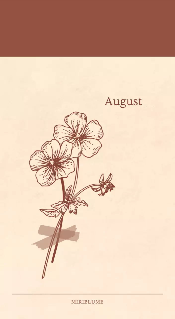 Ein sentimentaler Blumenkalender in hellbraunem und braunem Wollpapierkonzept