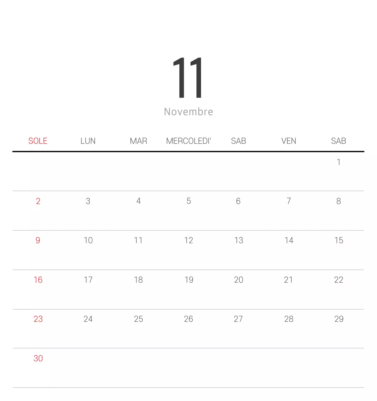 Calendario botanico naturale bianco e pulito