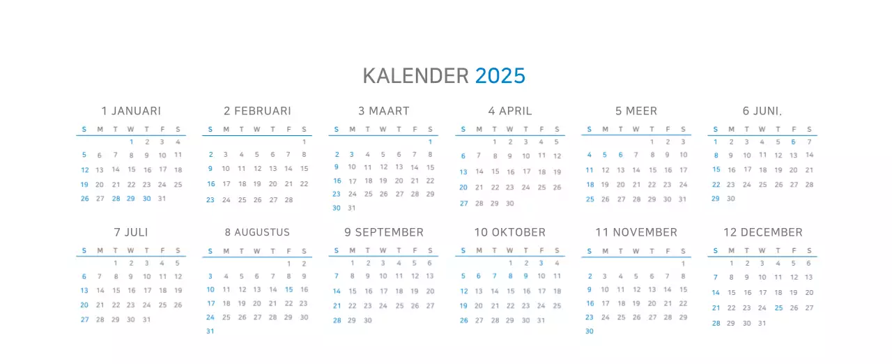 Blauwe moderne kalender bedrijfspromoties