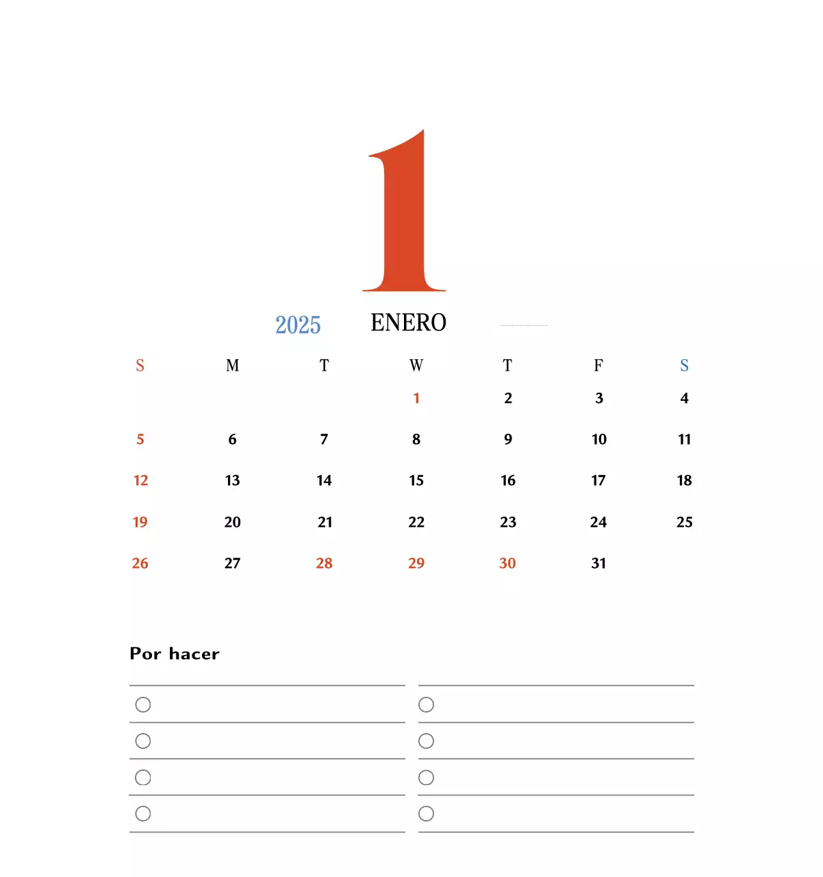 Calendario retro concept memory en rojo