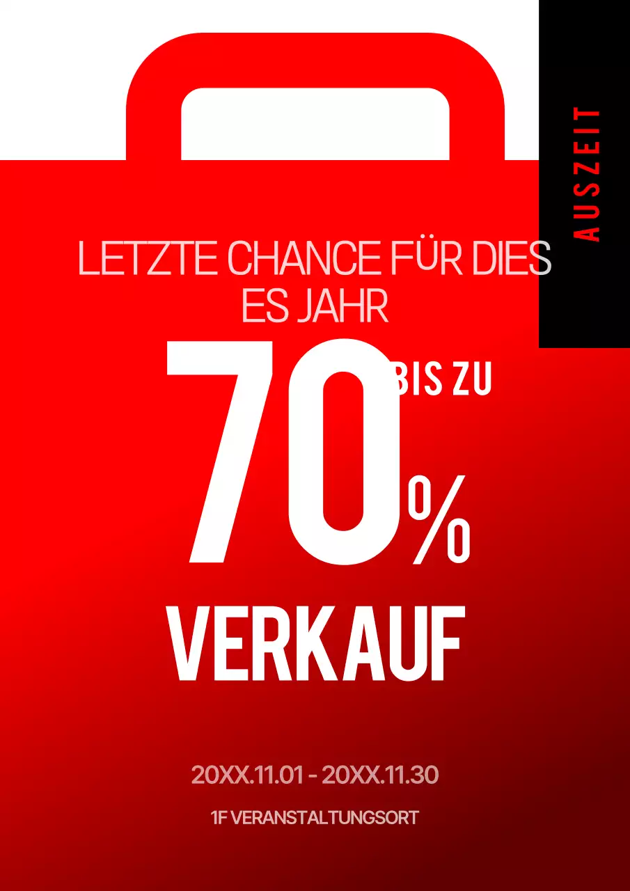 Rote moderne Verkaufsanzeige