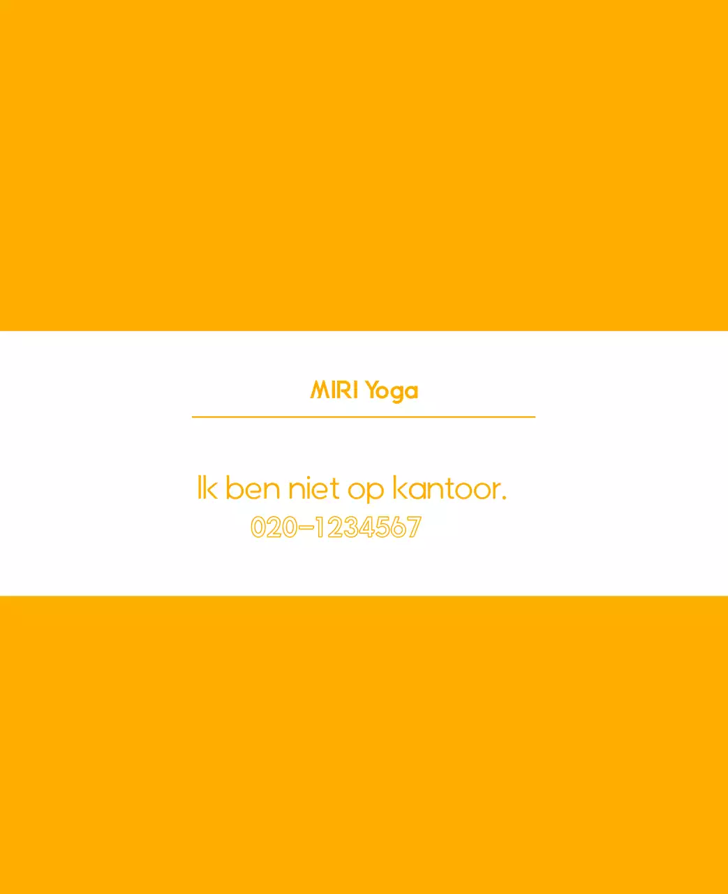 Oranje Minimalistische Yoga Promotiekalender