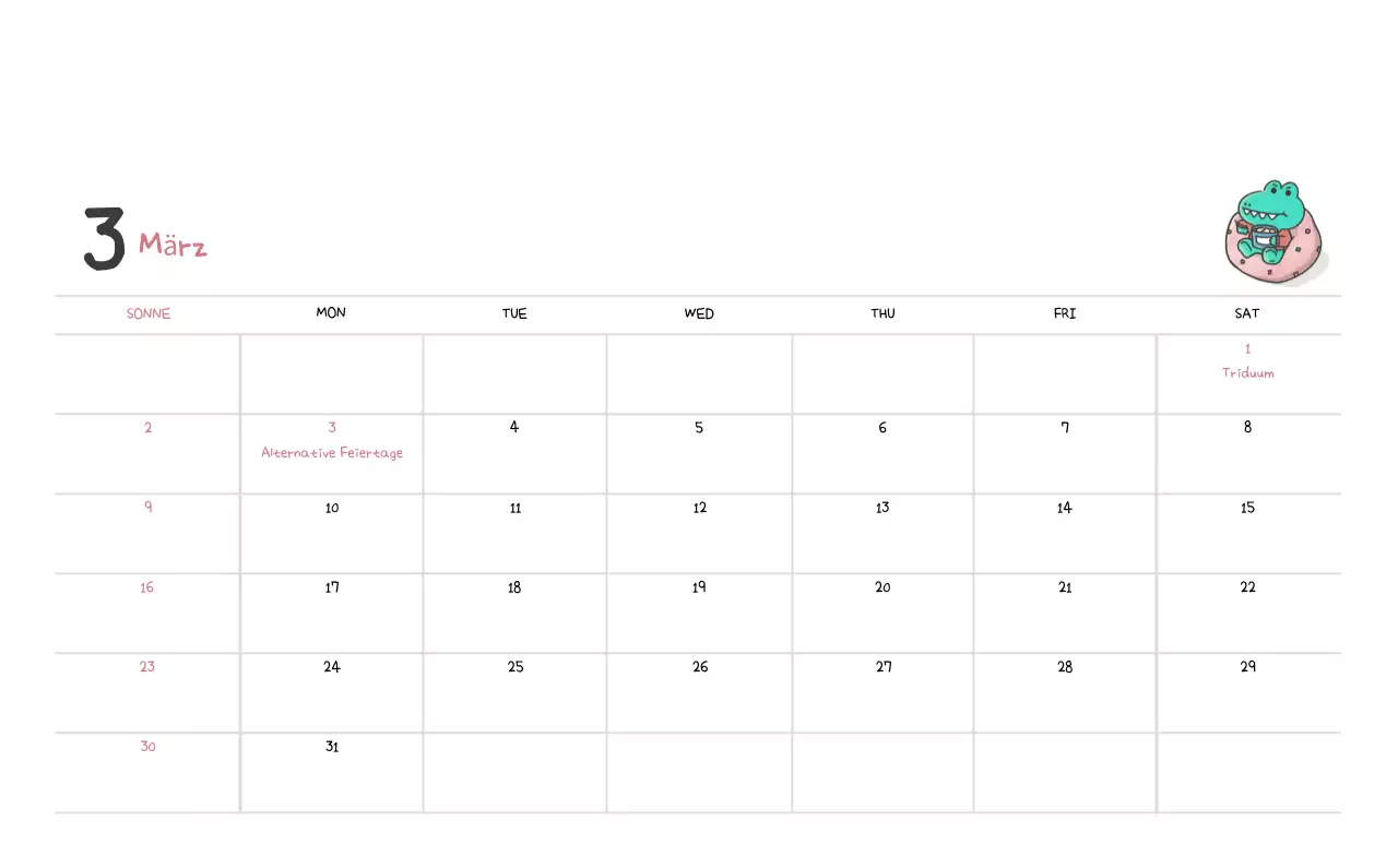 Ein Kalender mit einem niedlichen Ago-Illustrationskonzept