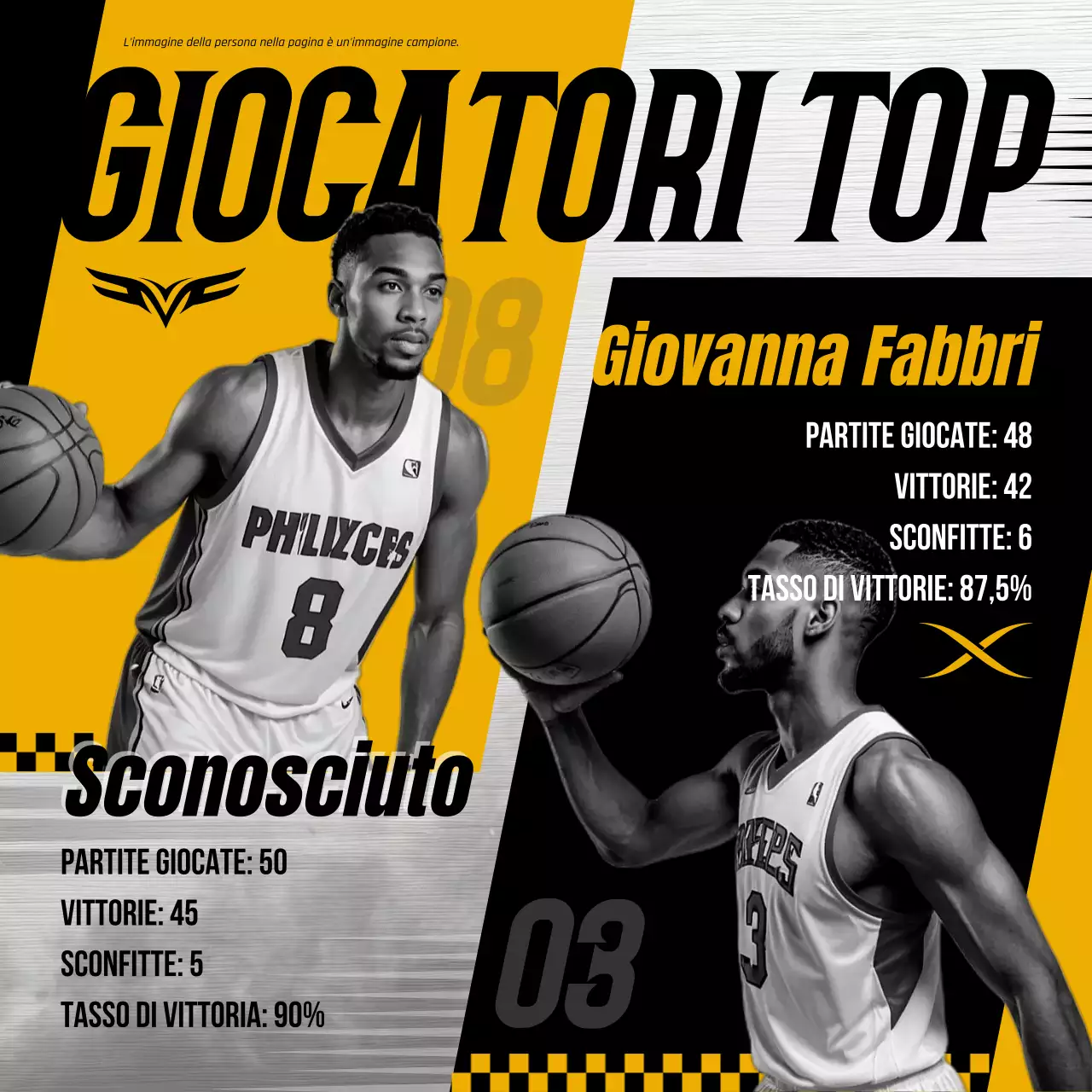 annuncio sportivo giallo moderno