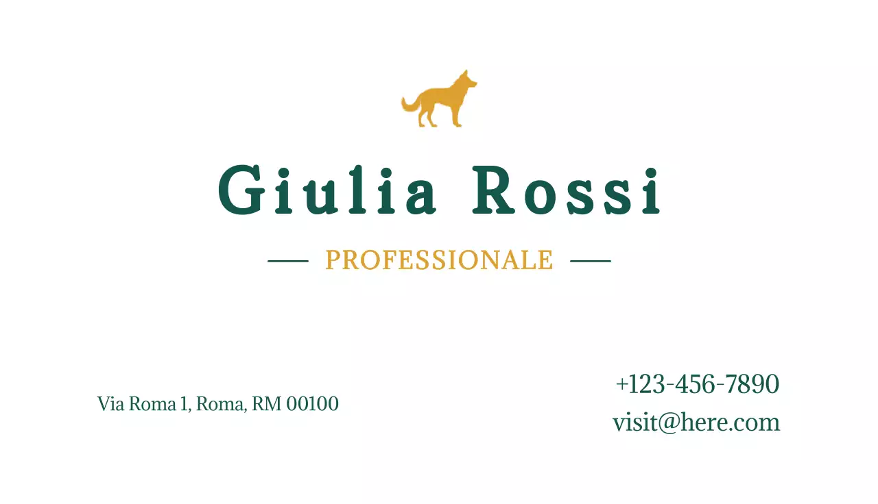 biglietto da visita professionale verde