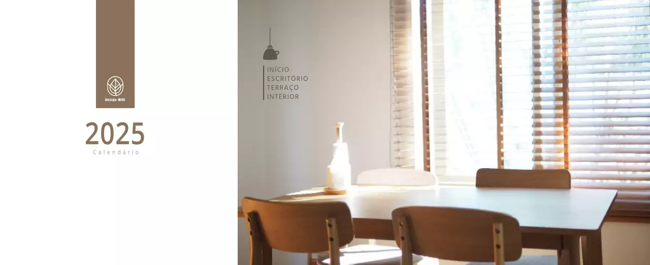 Calendário interior minimalista bege