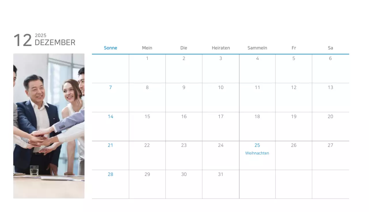 Blauer moderner Kalender Kalender