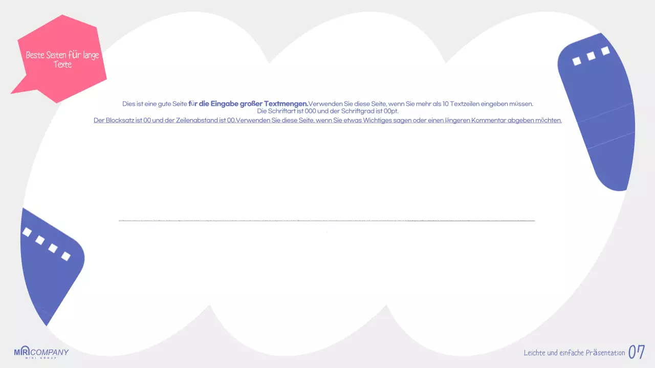 Leitfaden für Blue Simple Presentation