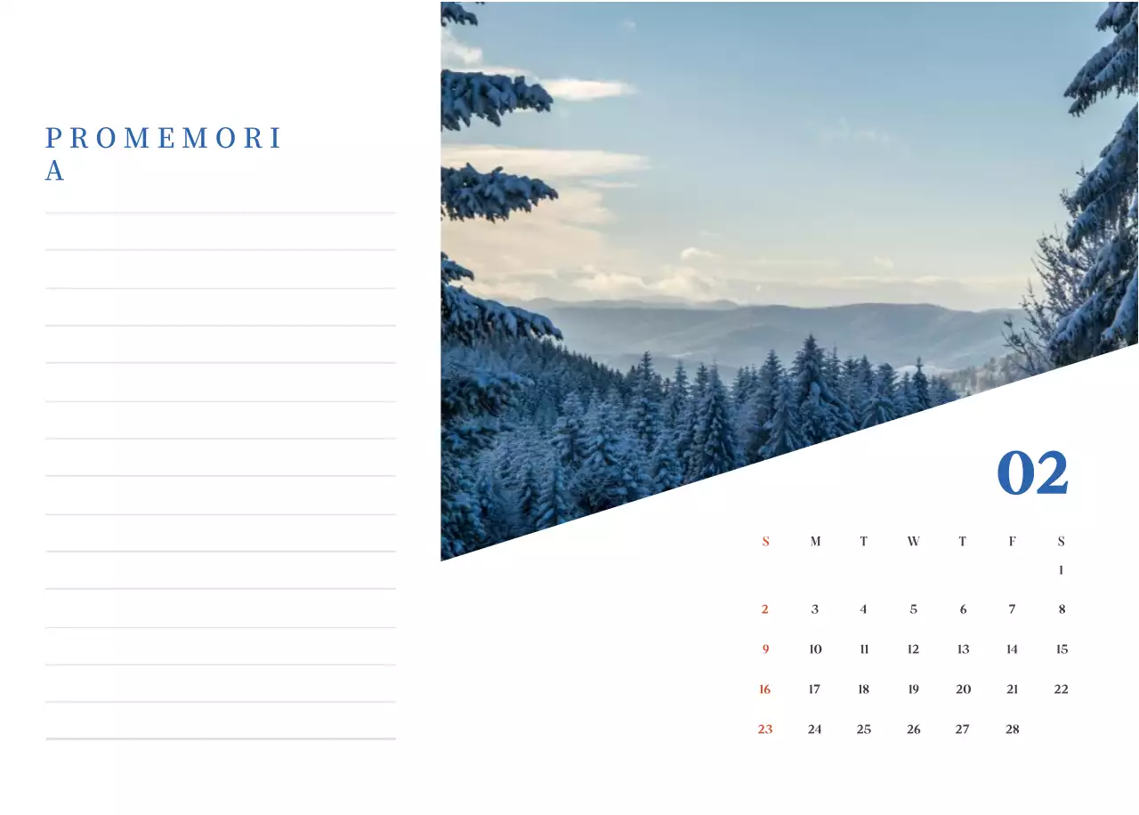 Calendario ospedaliero moderno blu