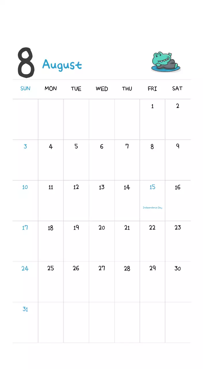 A calendar with a cute Argo illustration concept