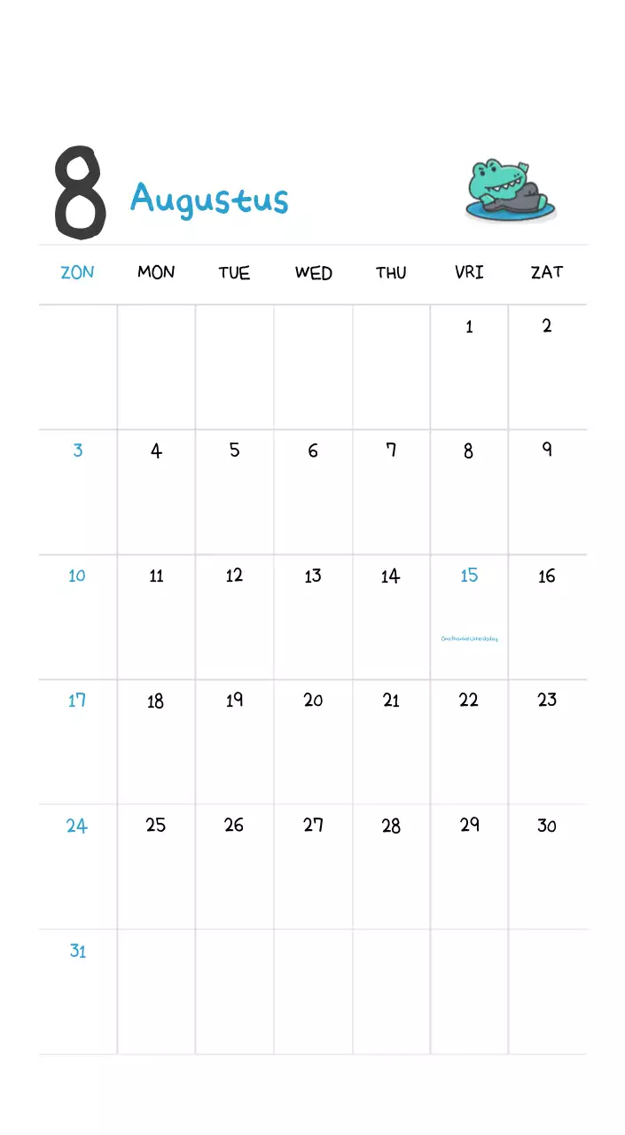 Een kalender met een schattig Ago-illustratieconcept