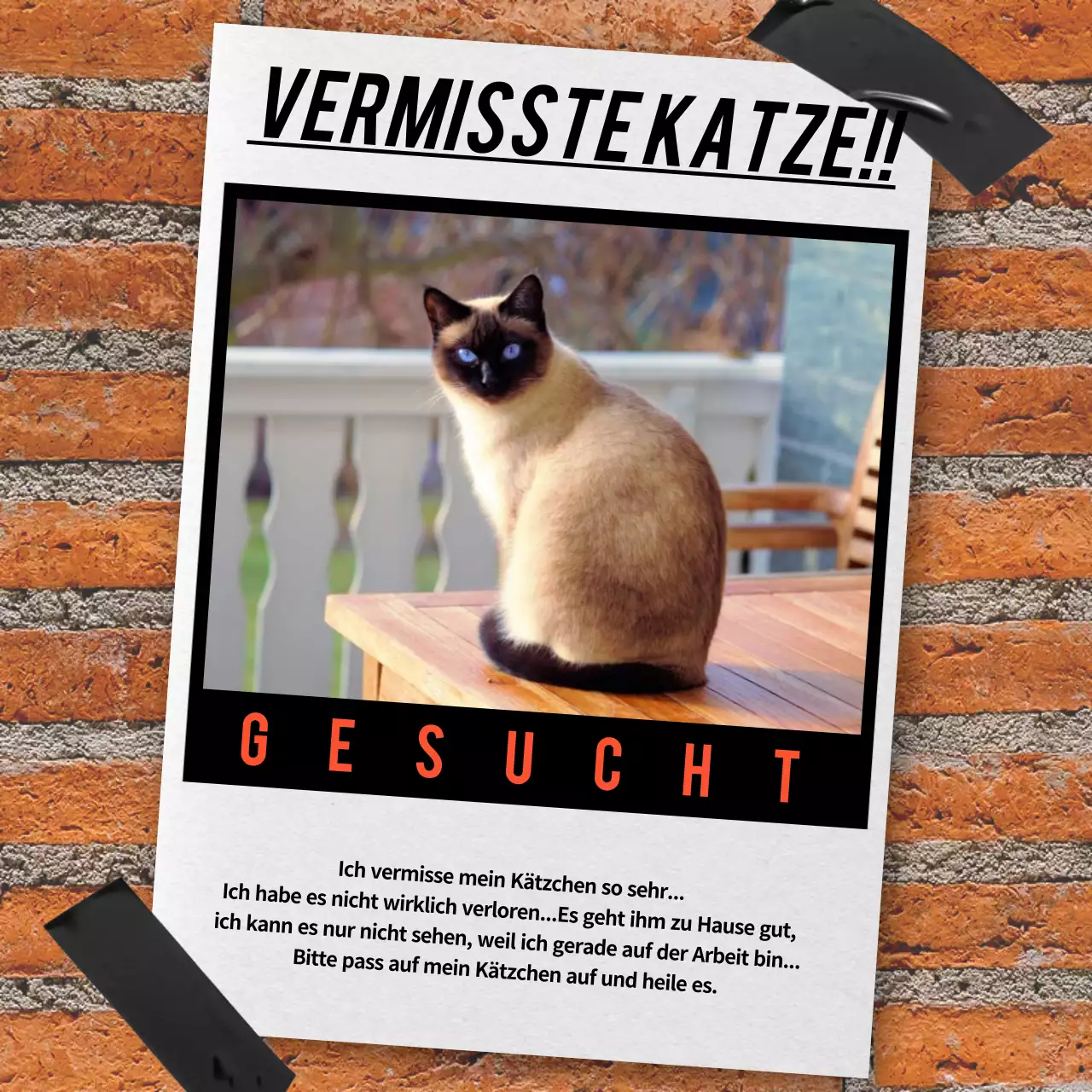 Orange Retro-Anzeige für Haustiere