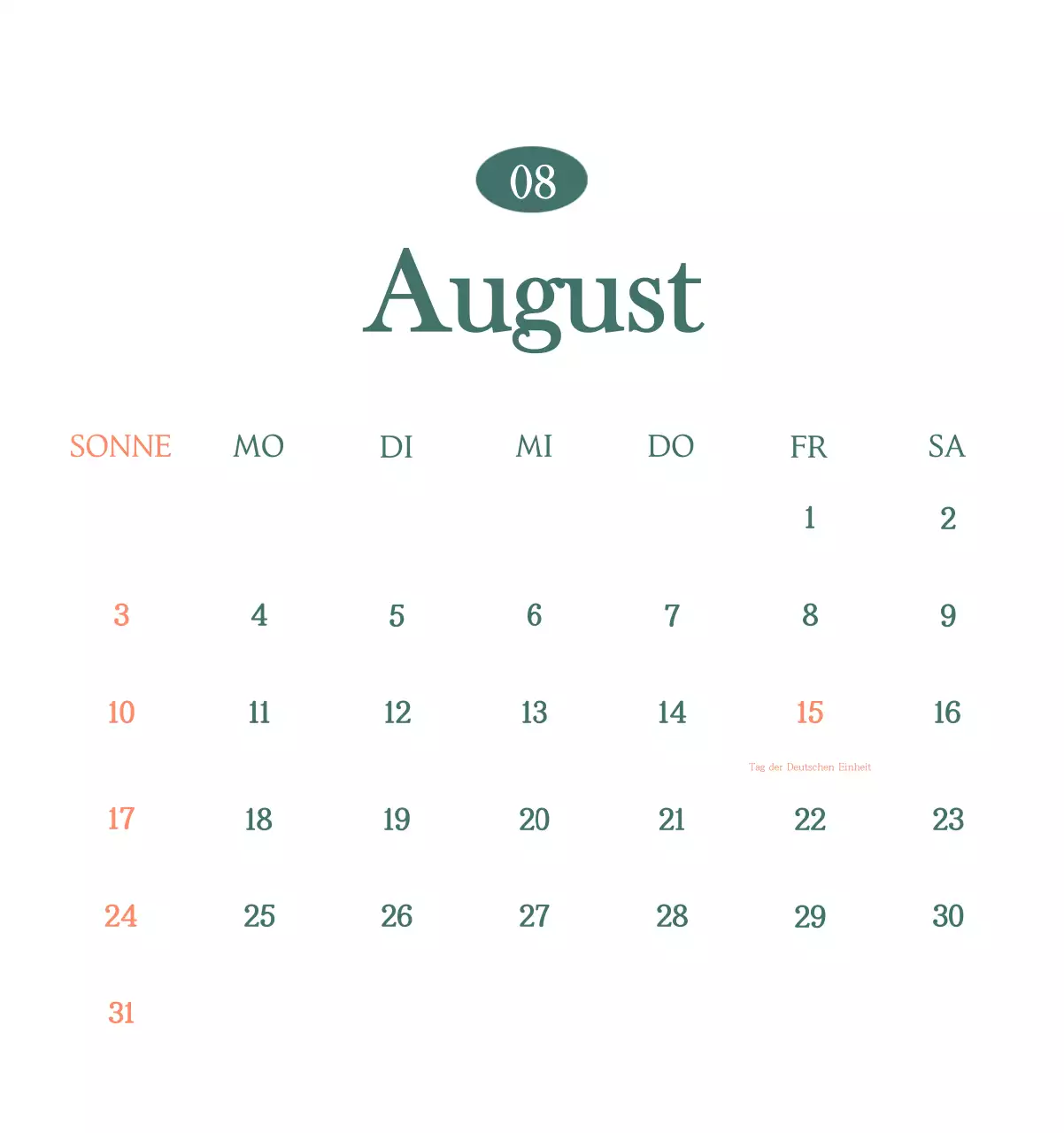 Ein moderner Café-Kalender mit Empfehlungen für das Getränk des Monats