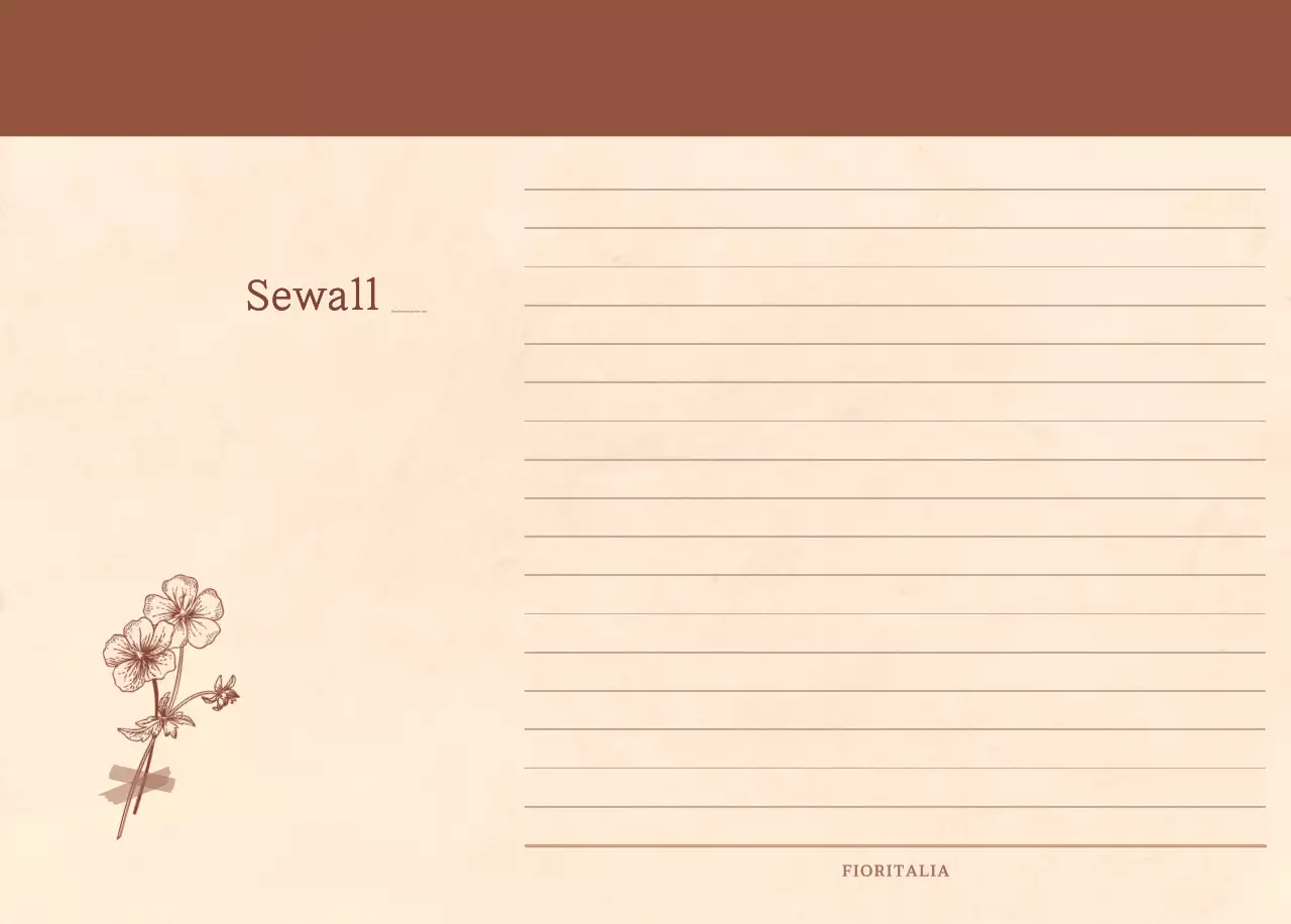 Un calendario sentimentale per fioristi in carta di lana marrone chiaro e marrone.