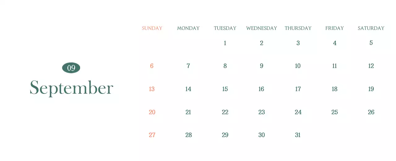 A modern cafe calendar with drink of the month recommendations