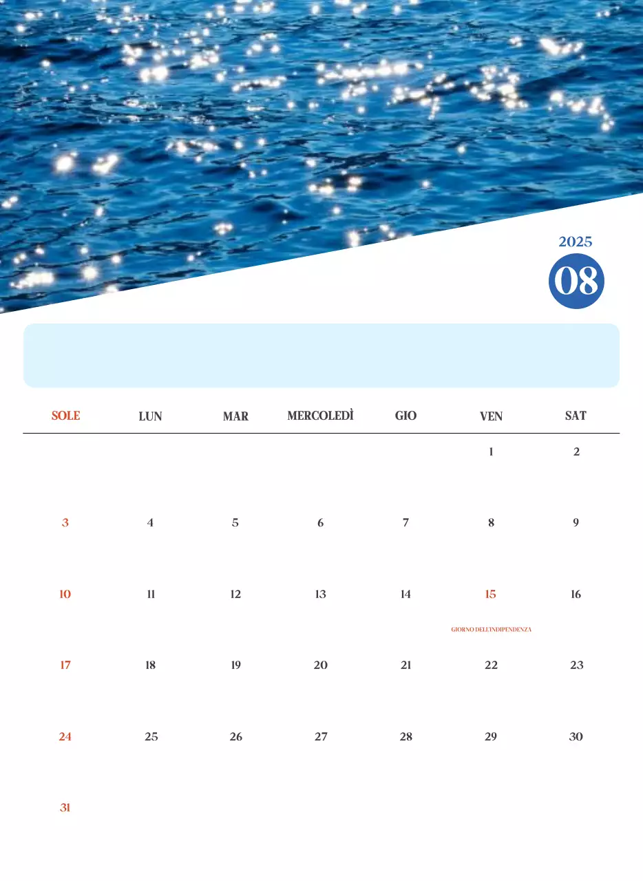 Calendario ospedaliero moderno blu