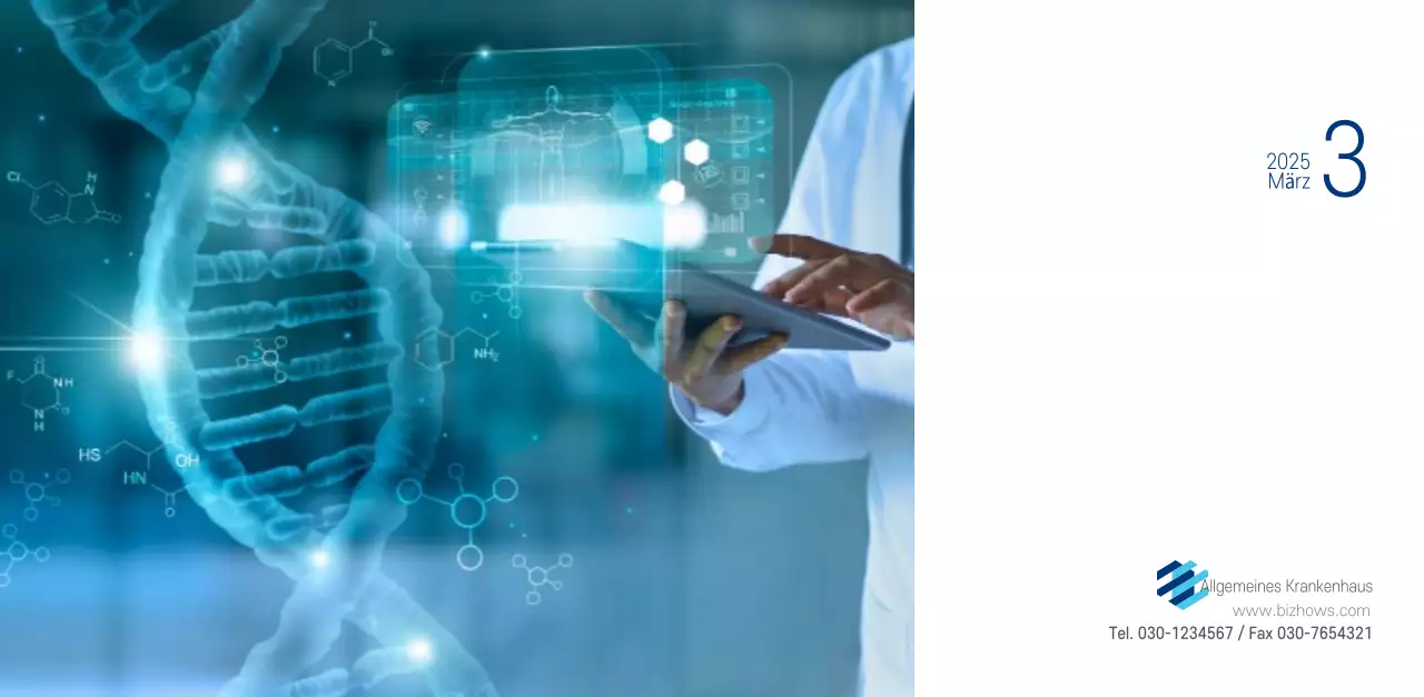 Marineblauer einfacher Krankenhaus-Werbekalender