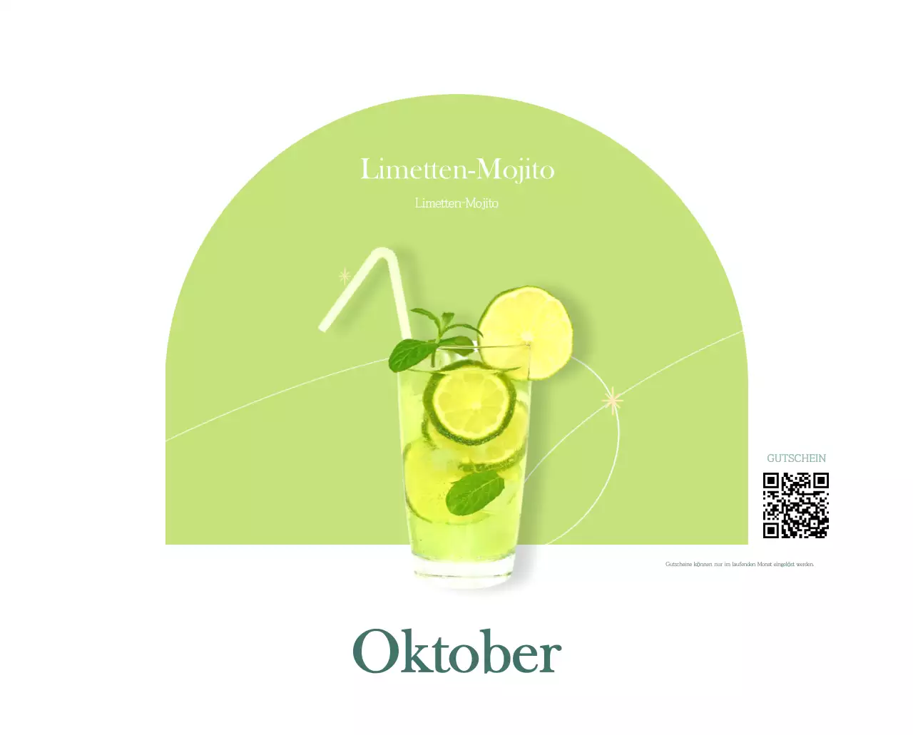 Ein moderner Café-Kalender mit Empfehlungen für das Getränk des Monats