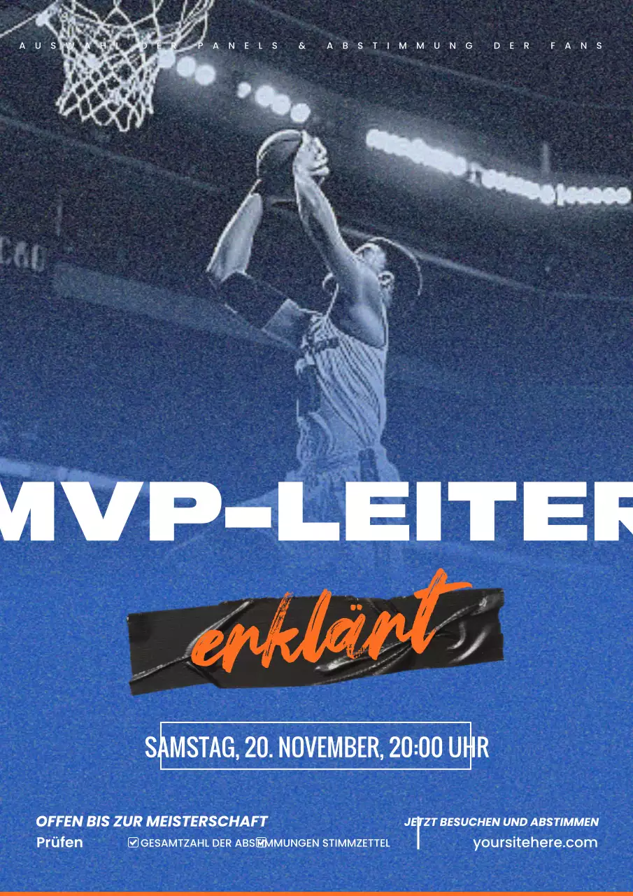 blau modern basketball ankündigung
