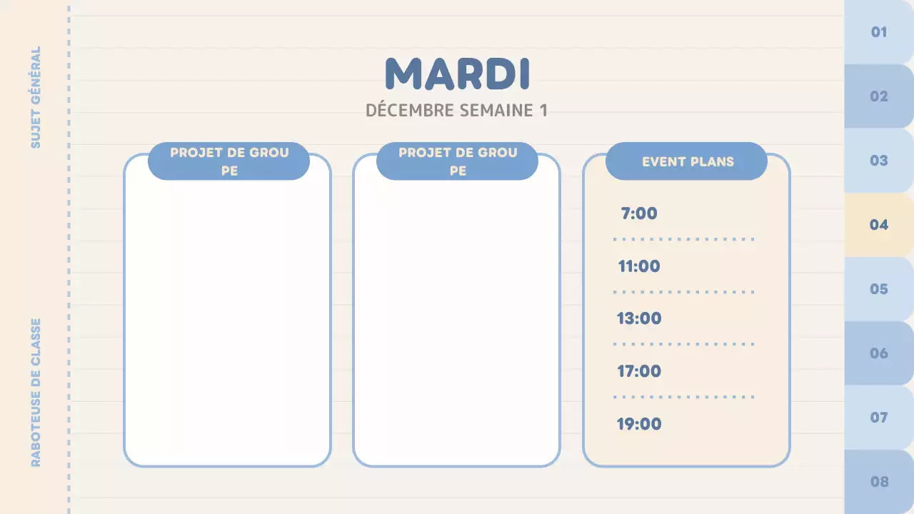 agenda de classe bleu uni
