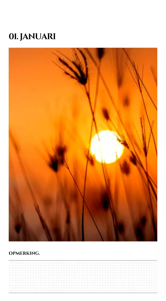 Eenvoudige kalender met zwart-wit emotionele reisfotografie concept