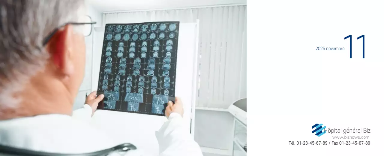 Calendrier promotionnel d'hôpital simple blanc marine