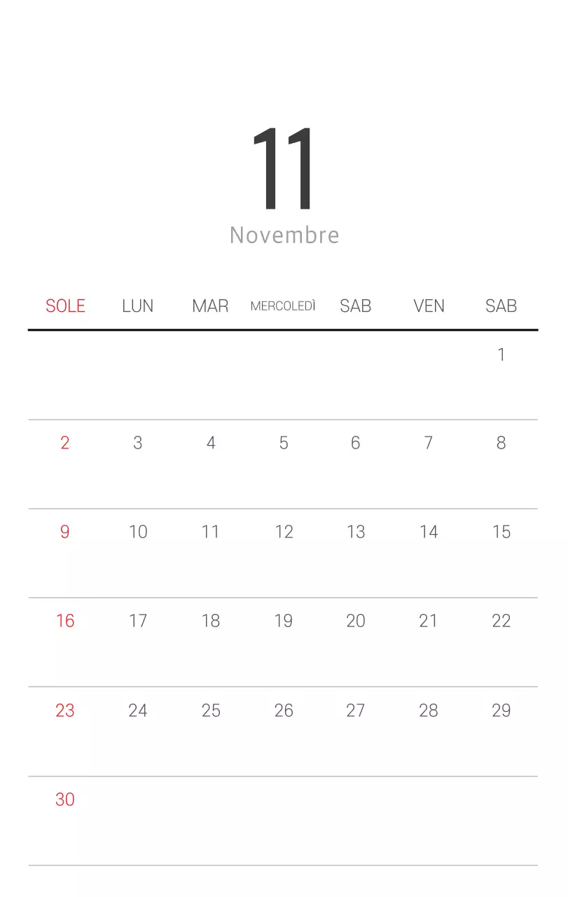 Calendario botanico naturale bianco e pulito