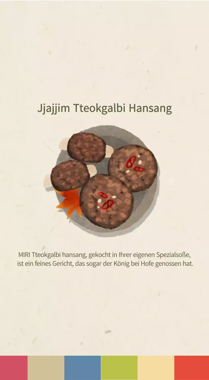 Beige Traditioneller Speisekalender