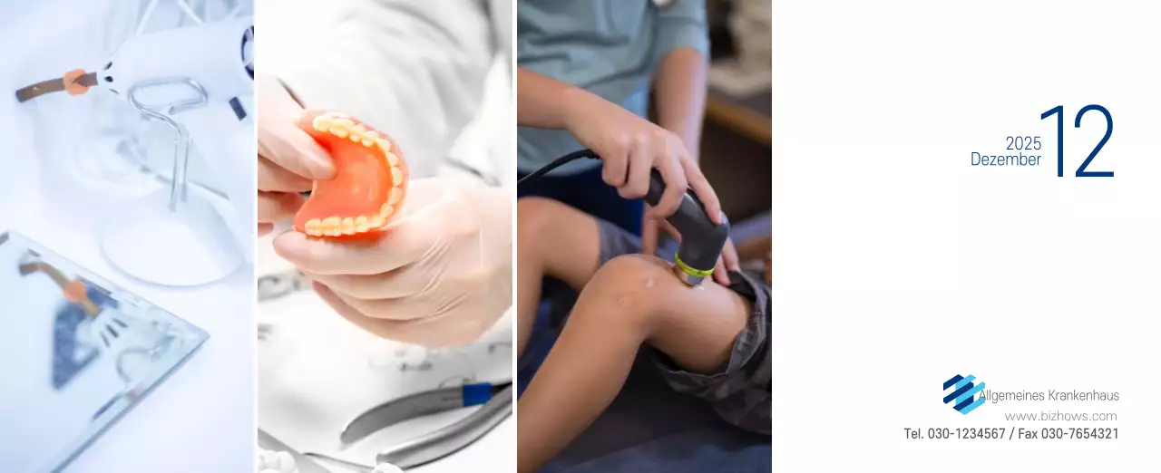 Marineblauer einfacher Krankenhaus-Werbekalender