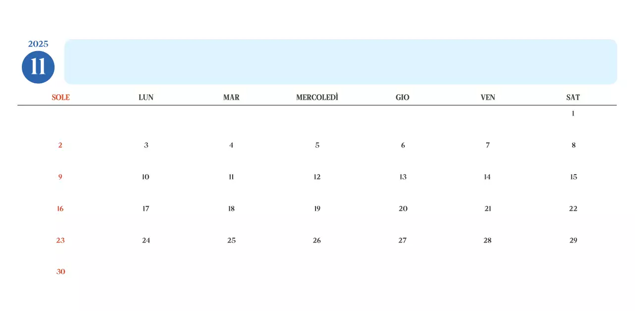 Calendario ospedaliero moderno blu