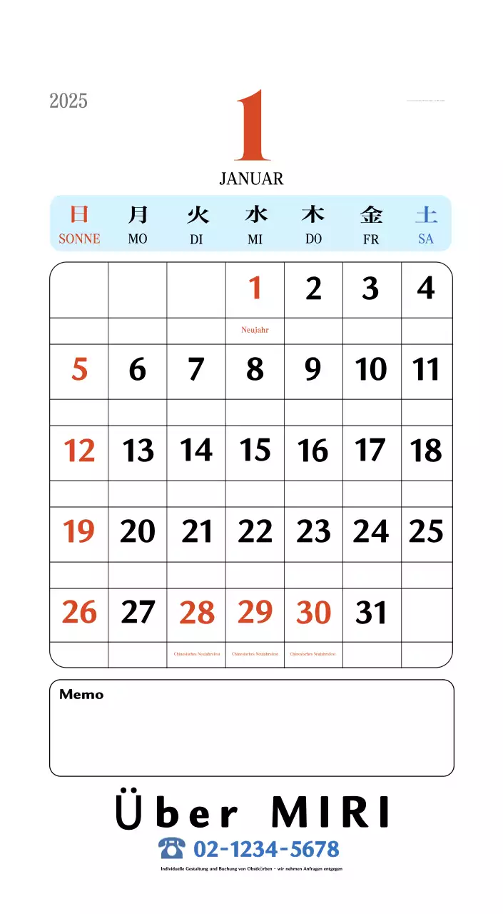 Retro-Konzept Erinnerungskalender in rot