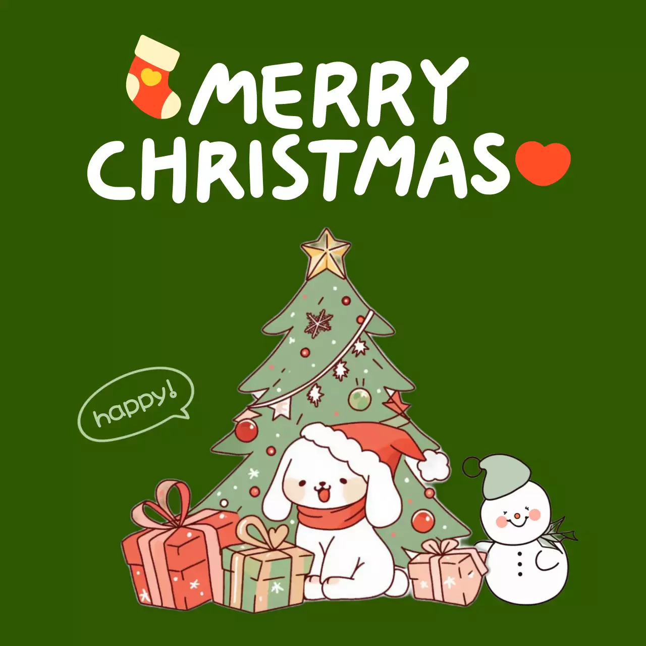 緑 かわいい クリスマス カード