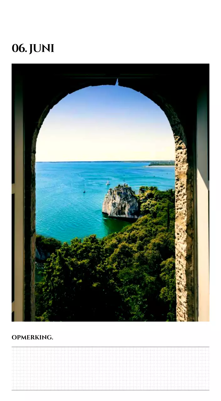 Eenvoudige kalender met zwart-wit emotionele reisfotografie concept