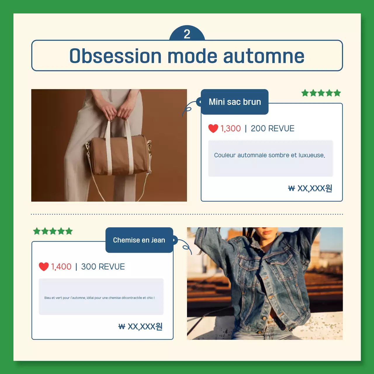 Un guide de choix kitsch en bleu marine et vert