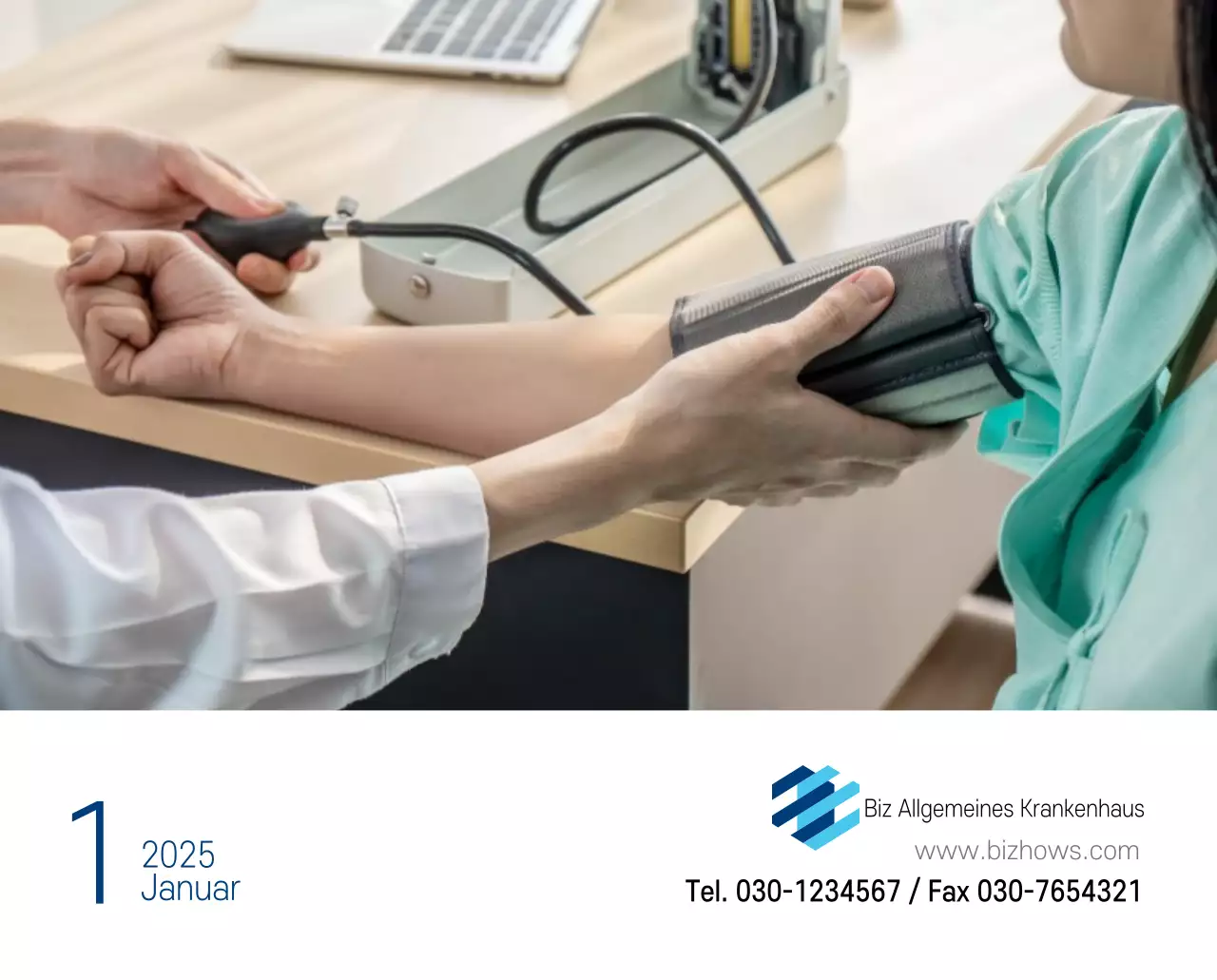 Marineblauer einfacher Krankenhaus-Werbekalender