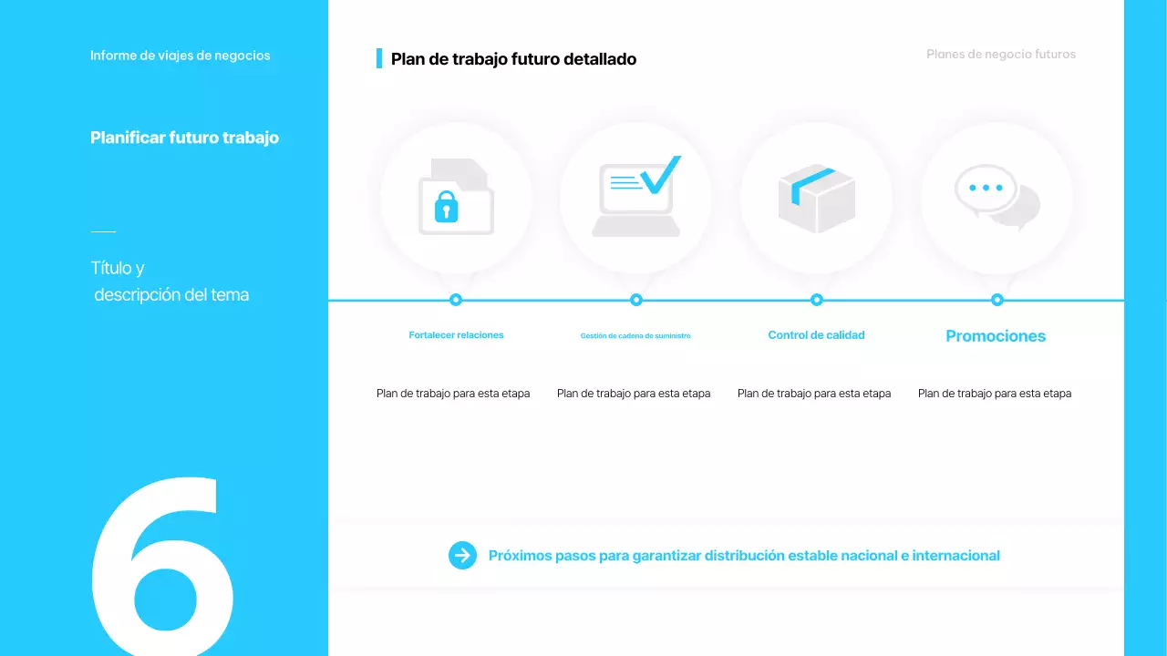 Descripción del viaje de negocios minimalista en azul claro