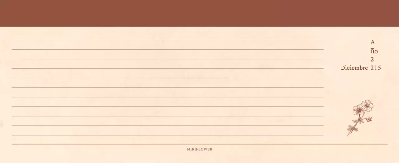 Un calendario sentimental de floristería en papel de lana marrón claro y marrón concepto