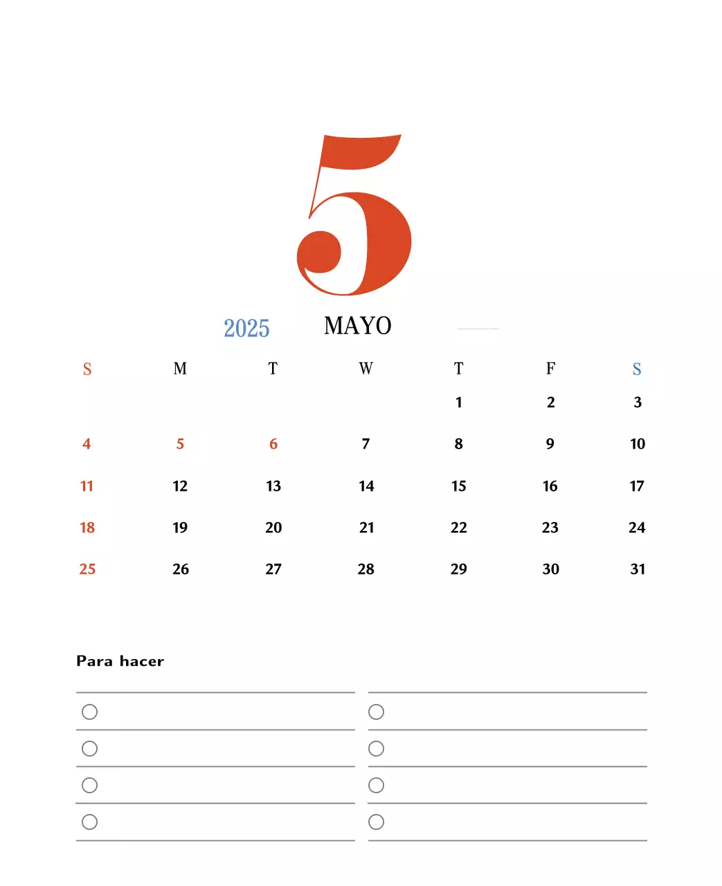 Calendario retro concept memory en rojo