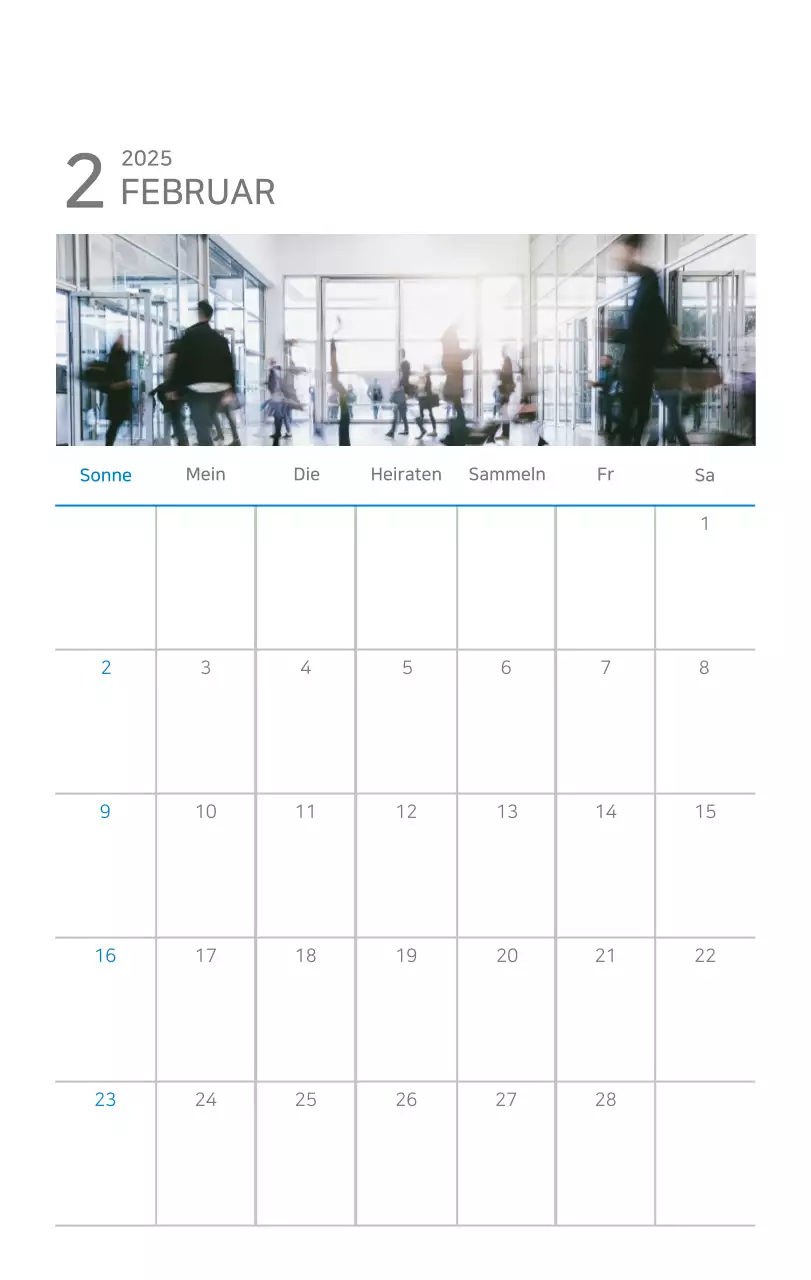 Blauer moderner Kalender Corporate Promotions