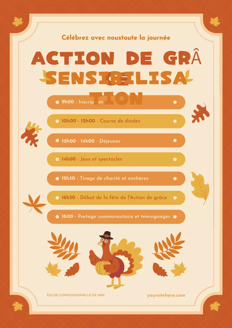 Agenda de sensibilisation à Orange Thanksgiving