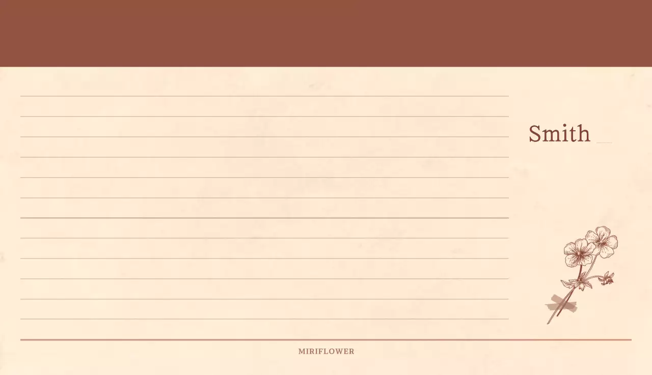 Kalender toko bunga sentimental dengan konsep kertas tenun berwarna coklat muda dan coklat